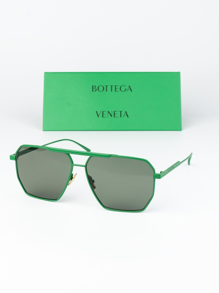 Bottega Veneta Men Sunglasses Green Pilot Bv1012s 006 New Authentic
